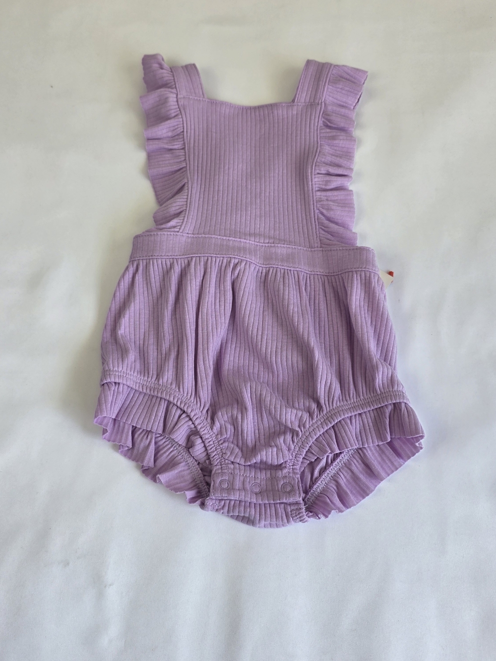 🌸 Cat & Jack Lavender Ribbed Ruffle Bubble Romper NWT 3-6 Months 🌸